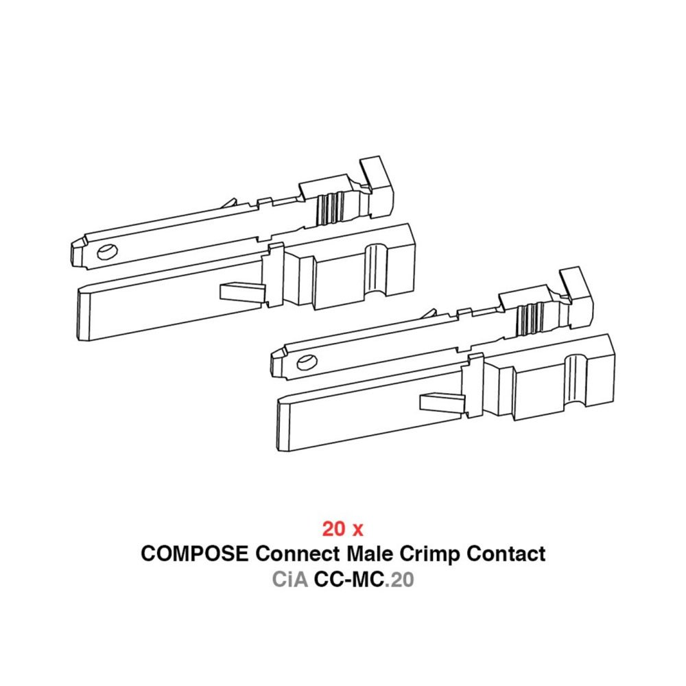 HELIX CiA CC-MC.20 Male Crimp Contact kit for COMPOSE Connect Male Housings